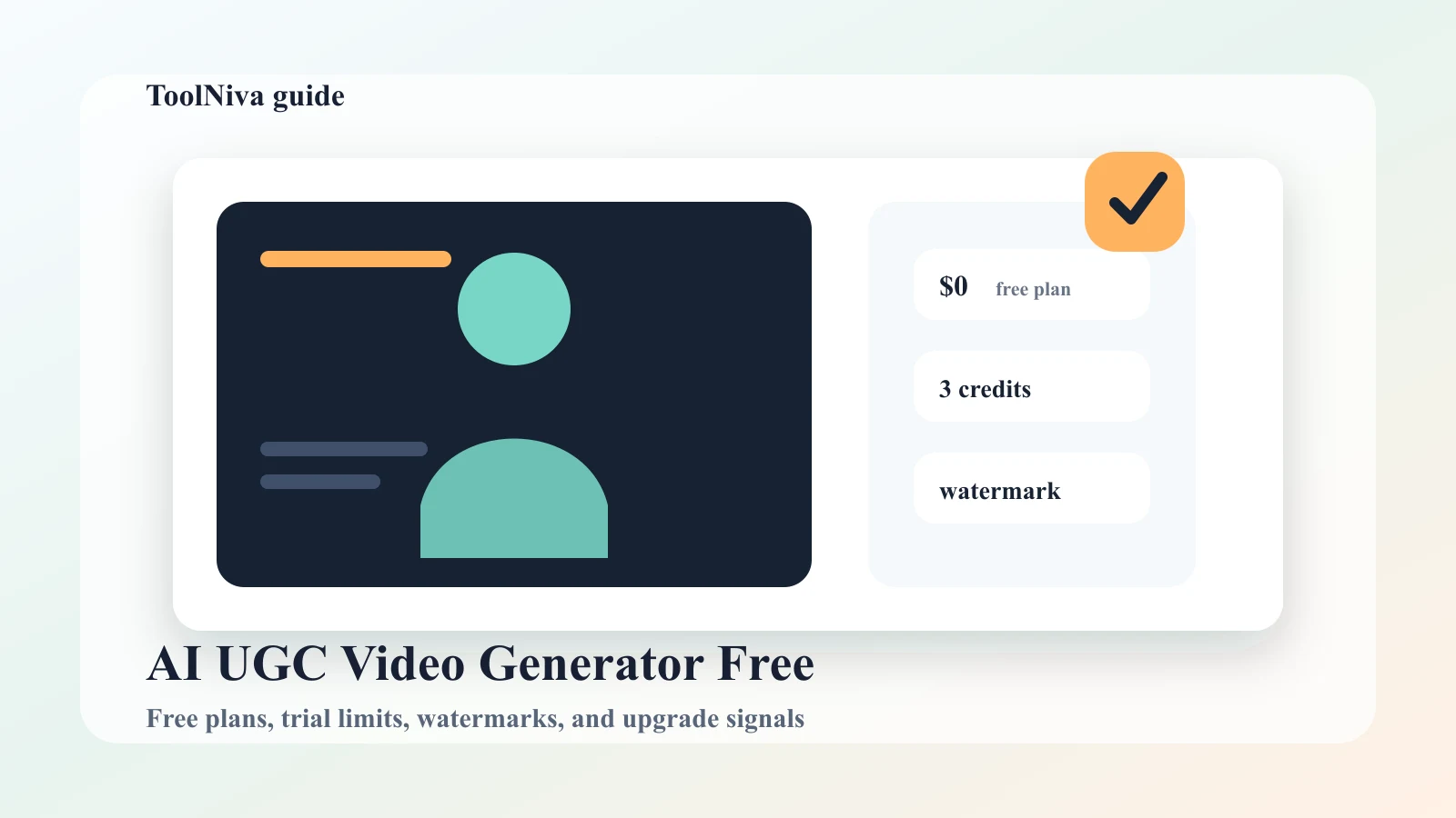 Free AI UGC video generator interface creating a creator-style ad with a watermark on the preview