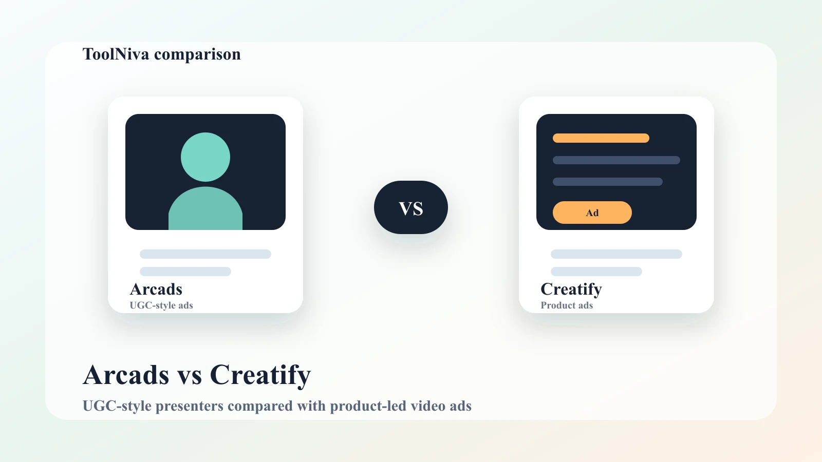 Side-by-side comparison of Arcads and Creatify AI video ad tools