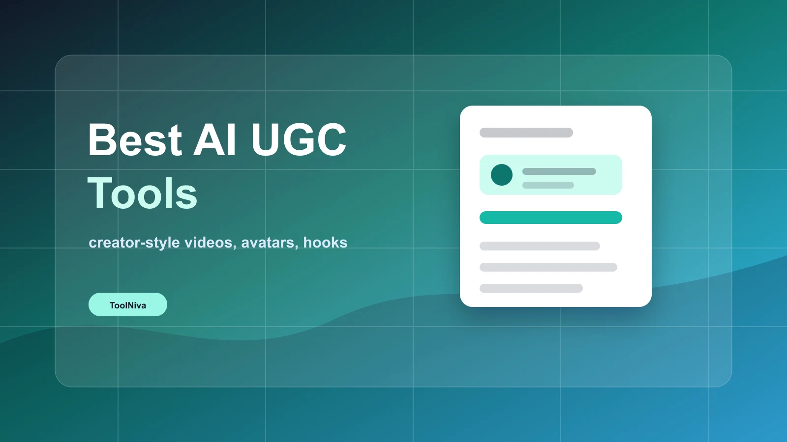 AI UGC tools workflow with avatar presenters, creator-style ads, product videos, hooks, and localization
