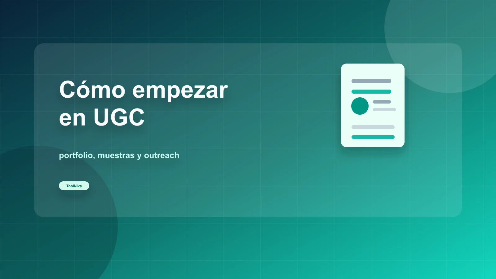 Flujo para empezar en UGC con portfolio, muestras de vídeo, briefs de marca y contenido estilo creador