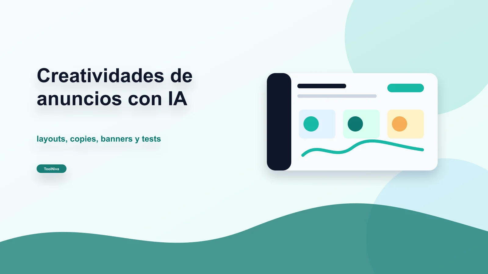 Panel de generadores de creatividades de anuncios con IA para layouts, copies, banners y tests