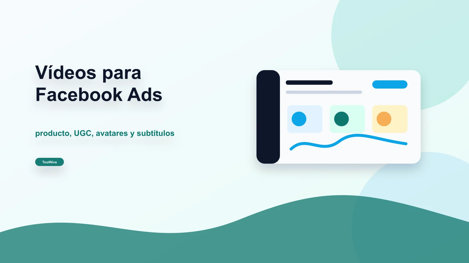 Panel de generadores de vídeos para Facebook Ads con IA, formatos Meta, UGC, producto y avatares