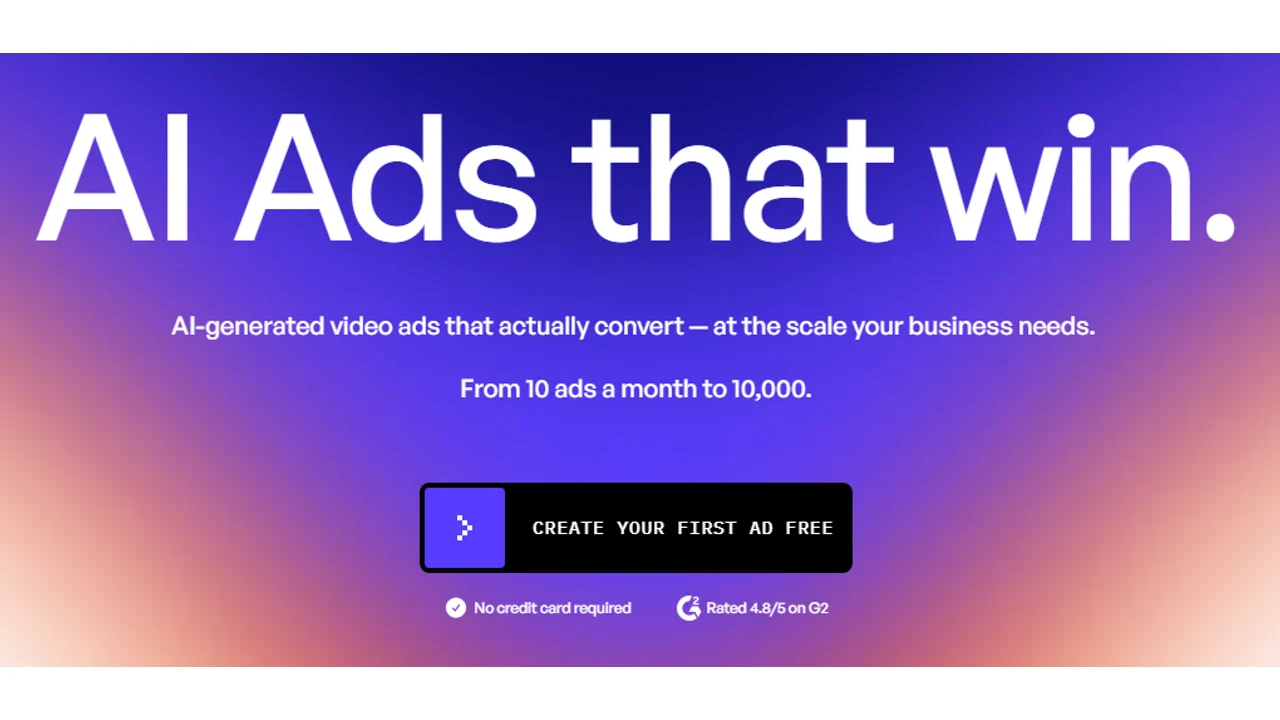 Creatify homepage hero for AI-generated video ads that convert at scale