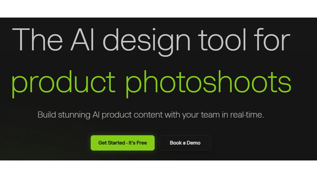 Flair.ai homepage hero for AI product photoshoots and real-time product content creation