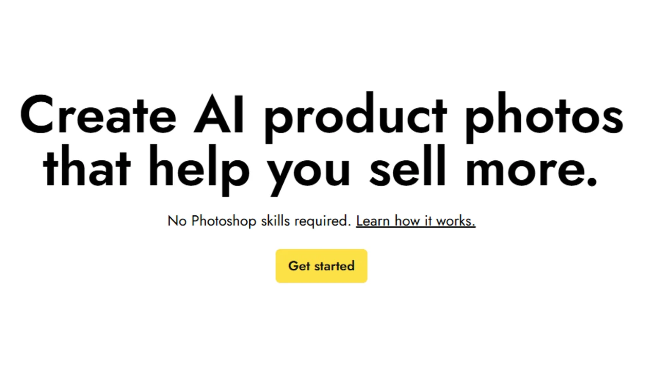 Pebblely homepage hero for creating AI product photos that help ecommerce products sell more