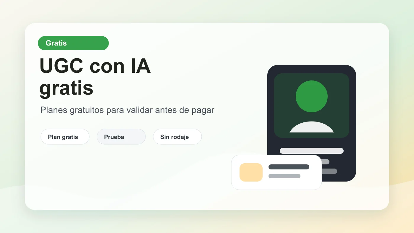 Comparativa visual de generadores UGC con IA gratis y planes de prueba